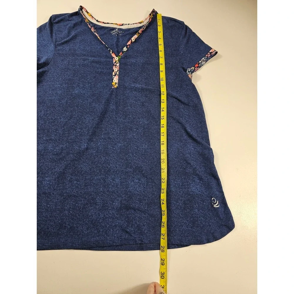 Cuddl Duds size large short sleeve SOFT Stretch top blue ^